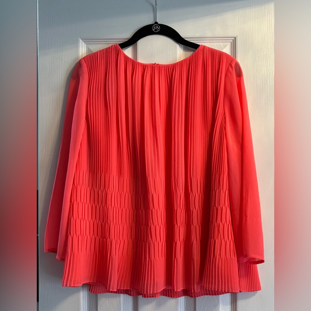 Ted Baker Gyda Pleated Blouse In Hot Pink Size 3 / US Size 8